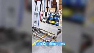 Taglio laser di vetro a specchio spesso 6 mm, trapezio lungo 1,5 m